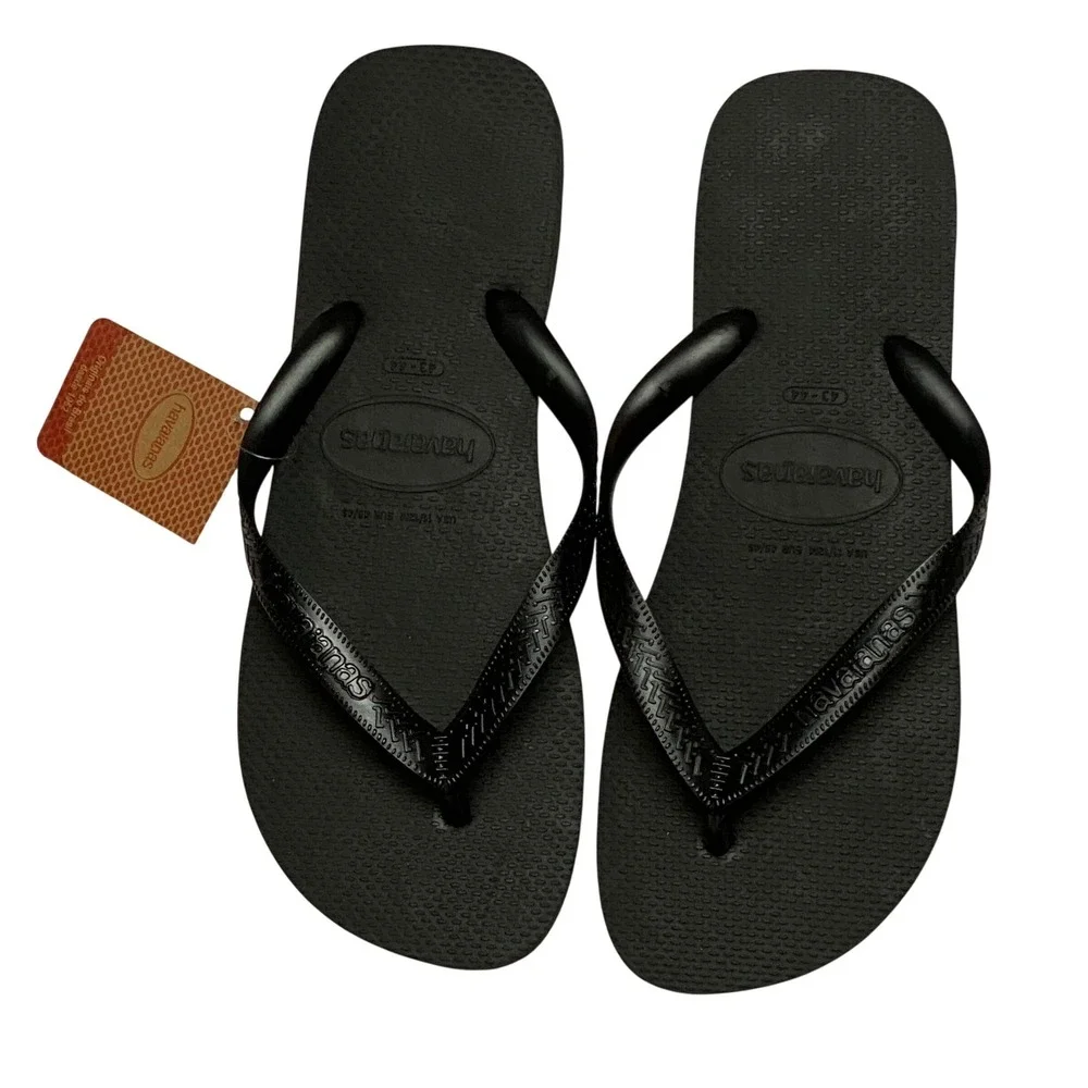 Havaianas Top Mens Black Flip Flop Sandals Size 11/12 NWT